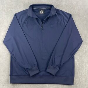 FootJoy Mens L‎ Navy Blue Quarter Zip Pullover Golf Sweater Performance Layer